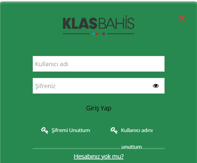 klasbahis giriş ekranı